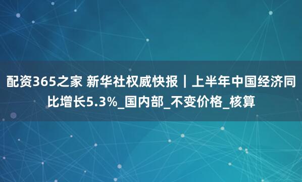 配资365之家 新华社权威快报｜上半年中国经济同比增长5.3%_国内部_不变价格_核算